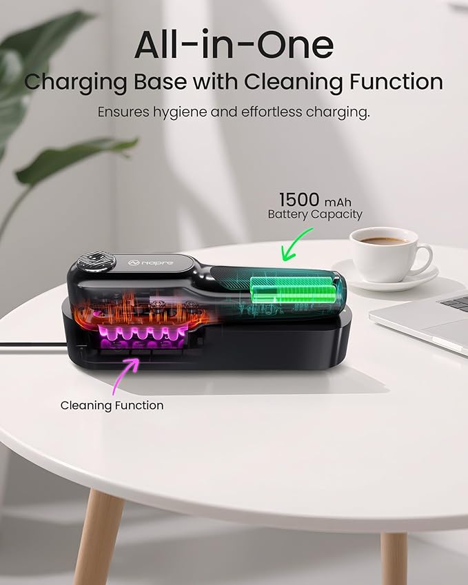 NAPRE Electric Scalp Massager,Head & Hair Massager Scalp Stress Relax,Cordless Handheld Muscle Massager with Horizontal Vibration for Face,Neck,Shoulder & Body,with Charging Dock,Mothers Day Gifts
