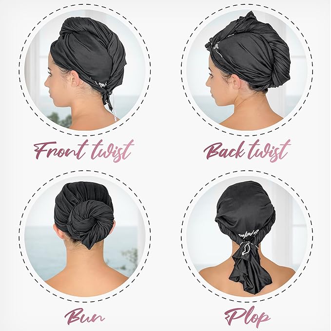 Microfiber Hair Towel Wrap with Wet & Dry Detangling Brush – Fast Drying Anti-Frizz Hair Drying Turban for Curly, Wavy and Straight Hair – Gentle Absorbent Hair Care for Women, Girls and Kids