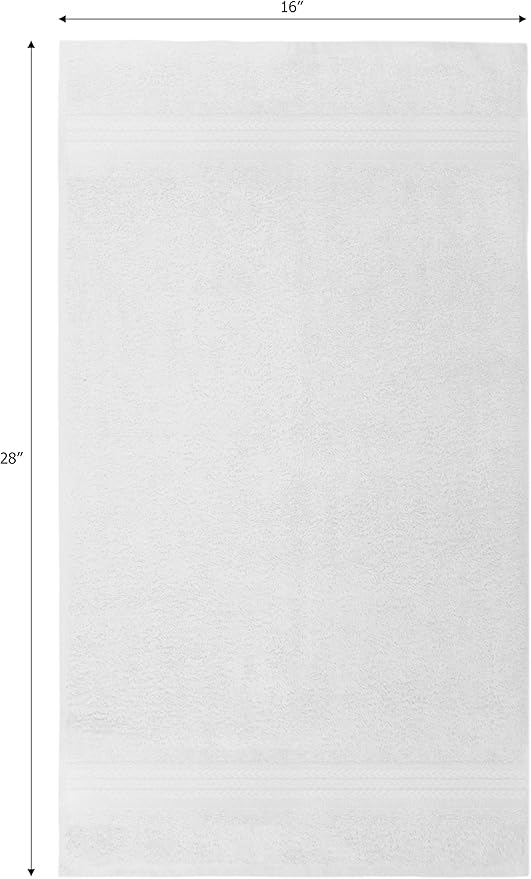 Cotton Craft Ultra Soft 6 Pack Hand Towels 16x28 White Weighs 6 Ounces Each - 100% Pure Ringspun Cotton - Luxurious Rayon Trim - Ideal for Everyday use - Easy Care Machine wash