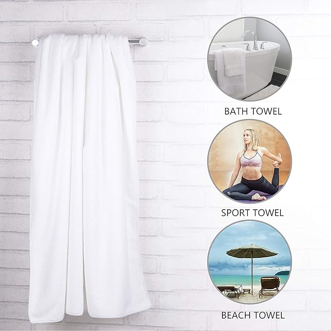 JML Luxury Hotel & SPA Bath Towels (2 Pack, 30"x60") - 350GSM High Density Fleece Towel Sets - Super Soft and Absorbent, Lint Free, Fade Resistant Oversized Bath Towel, Coral Fleece Light Green