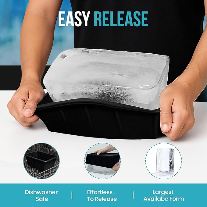 Extra Large Ice Block Mold – 13 lbs Silicone Ice Brick Maker for Ice Bath & Cold Plunge – Giant Cube for Recovery, Muscle Relief & Coolers, Dishwasher Safe (Single Mold)