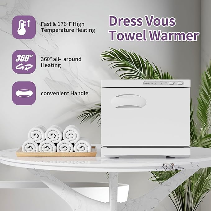 Towel Warmer, 8L Hot Towel Warmers for Facials, Salon Towel Warmers for Spa and Home,Barbershop, Esthetician.(White)