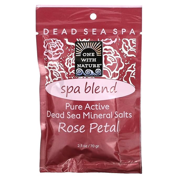 Spa Blend, Detox, 100% Pure Active Dead Sea Mineral Salts, Rose Petal,for Eczema, Psoriasis and All Skin Types, Natural, Therapeutic, 2.5 Oz (Pack of 6)