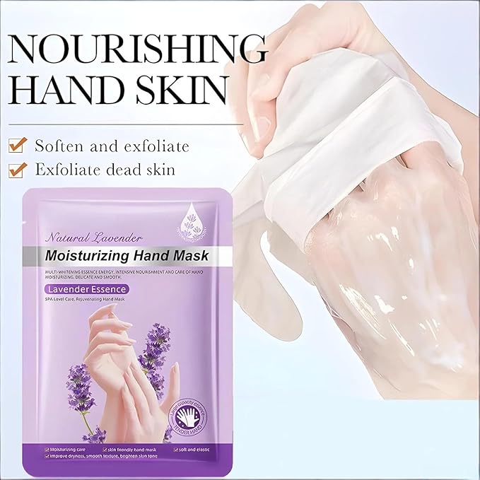Chicwe 30 Pairs of Hand Masks Moisturizing Glove, Hydrating Hand Masks for Dry Peeling Hands, Exfoliating Collagen Gloves for Smooth Hands (Lavender)