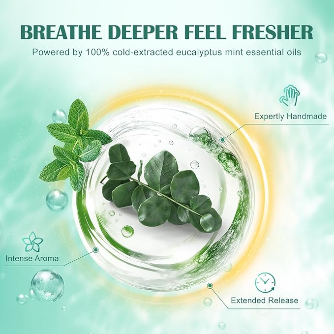Eucalyptus Mint Shower Steamers 12 Pack - Eucalyptus for Shower, Self Care Mom Gifts, Made with Natural Ingredients & Essential Oil, Aromatherapy Birthday Gifts for Women & Men