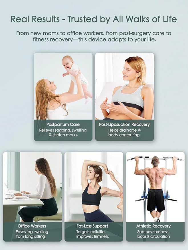 Lymphatic Drainage Massager & Massage Tool, Body Sculpting Machine & Fascia Blaster for Cellulite with Microcurrent, Light, Heat & Vibration, for Legs, Arms & Belly