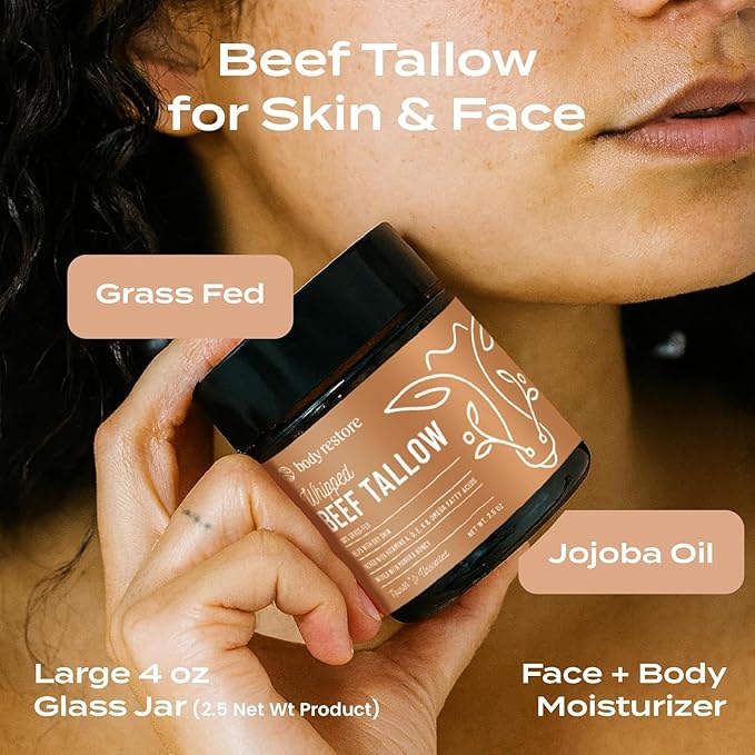 Body Restore Whipped Beef Tallow Balm – Mothers Day Gifts for Mom, Grass Fed Moisturizer for Face and Body, Birthday Gifts for Women, Self Care – Unscented