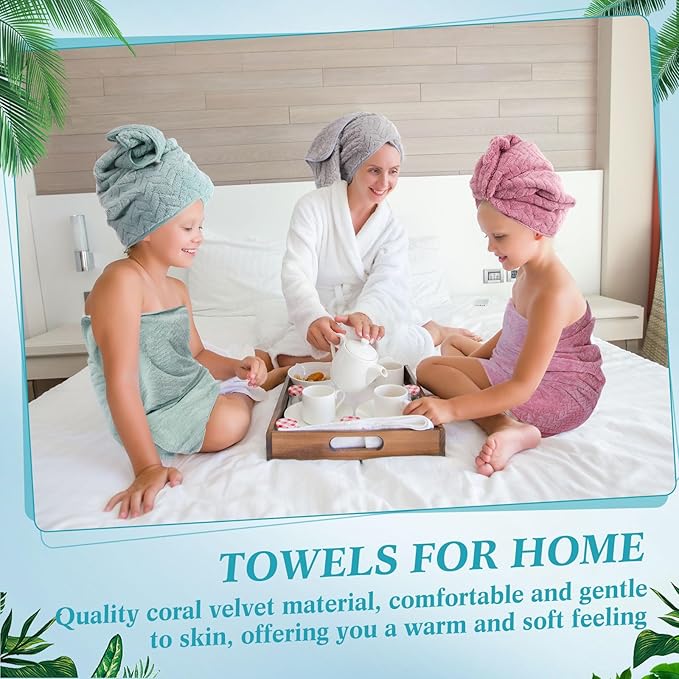 Mixweer 16 Pieces Bath Towels Sets Quick Dry Towel Set for Bathroom Included 4 Bath Towels 4 Hand Towels and 8 Washcloths Absorbent Bath Towel Sets Coral Velvet Towel for Shower Spa Hotel(Warm Color)