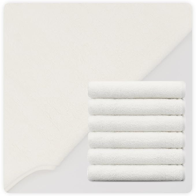 MAYOKEN® 12PCS U-Shaped Microfiber Facial Towels for Estheticians, Ultra-Soft & Absorbent Spa Towels for Massage, Facial Steam & Skincare (Warm Yellowish White)