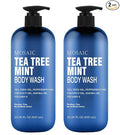 Tea Tree Body Wash with Mint & Shower Gel with Vitamin E for Jock Itch, Eczema, Ringworm, Body Odor, Body Wash Women & Men with Added Body Oils,LARGE 20.2 FL Oz Bottle (Tea Tree Mint, Pack of 2)