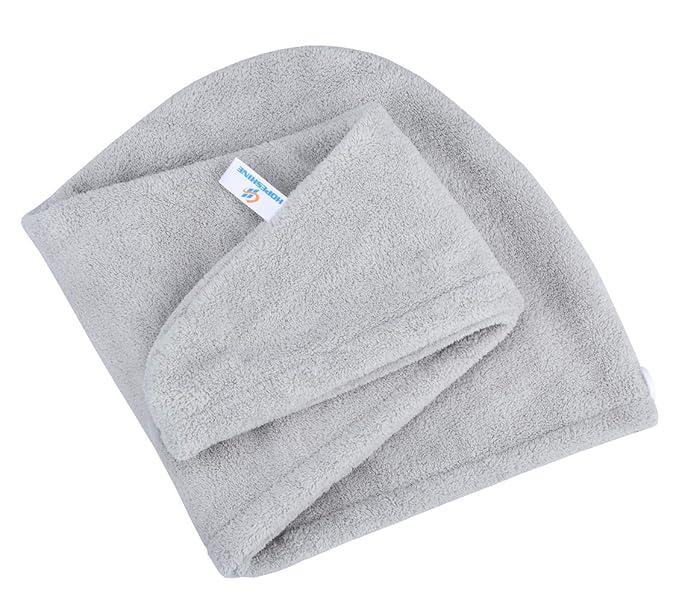 HOPESHINE Hair Drying Towel Twist Women's Soft Shower Microfiber Towels for Hair Turban Wrap Fast Drying Ultra Absorbent Cap Great Gift for Women (3-Pack Dark Grey+ Grey+Purple)
