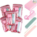 Fcozpjk Disposable Manicure Kit Basics 5PCS Nail Kit, Mini Nail Files Buffers Bulk Handle Grip Brush Orange Wood Stick Individually-Packed Pedicure Set for Fingernails Toenails Salon Supplies 5 Packs