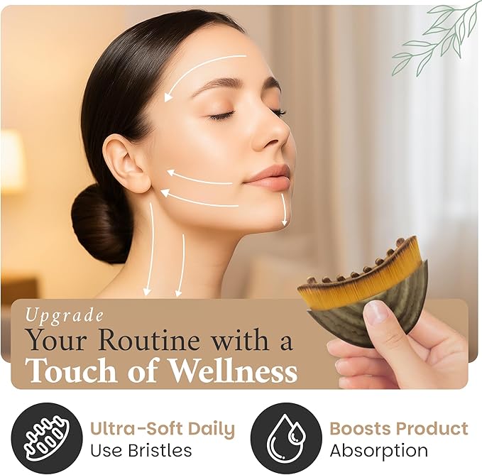 Lymphatic Contour Face Brush, Facial Brush for Lymphatic Drainage, Dry Lymphatic Massage Brush, Face Sculpting Brush, Contour Face Brush, Jawline and Chin Sculpting, Face Depuffer, Facial Tool