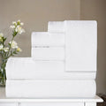 Superior Honeycomb Cotton Medium Weight Towels, for Guest Bath, Master Bathroom, Shower, Quick Dry, Adults, Home Essentials, Textured Waffle Border, Assorted Towel Set, 6 Piece Towel Set, White