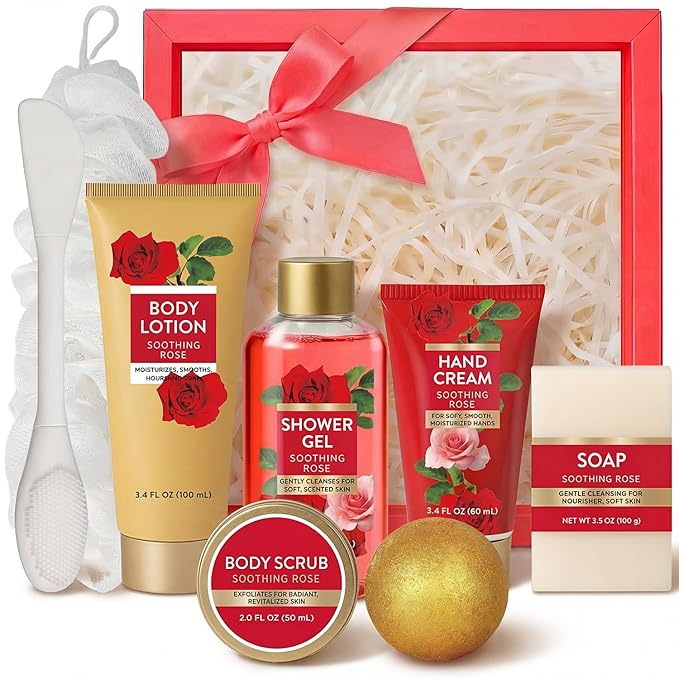 Spa Luxetique Gifts for Women 8pcs of Romantic Rose Gift Set for Women Bath and Body Works Gift Set Spa Gift for Womens Birthday Gift for Womens Mom Wife Girlfriend Mothers Day Gifts