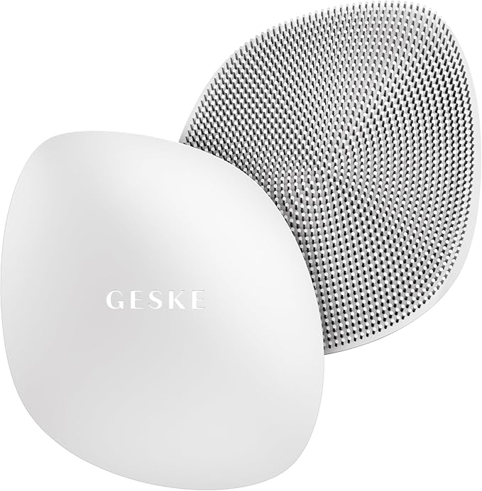 GESKE SmartAppGuided™ Facial Brush | 4 in 1 | Professional Facial Cleansing Brush | Skin Cleansing Silicone Facial Brush | Routine Skincare | Gentle Cleansing | Facial Cleanser