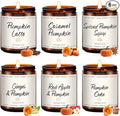 Auelife Scented Candles - Pumpkin Candle Set of 6 | Ginger, Apple, Cake, Caramel, Latte & Spiced Pumpkin Soy Candles | Holiday Candle for Home Décor & Gifts for Women, Cozy Holiday Aromatherapy