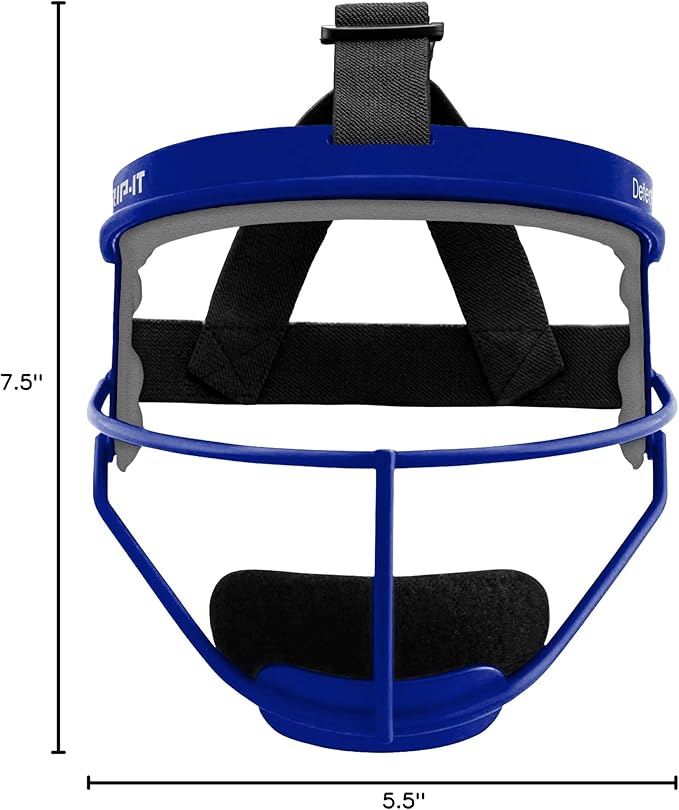 RIP-IT Original Defense Softball Face Mask, Lightweight, Protective Fielder's Softball Face Shield with Ponytail Strap & Soft Foam Padding