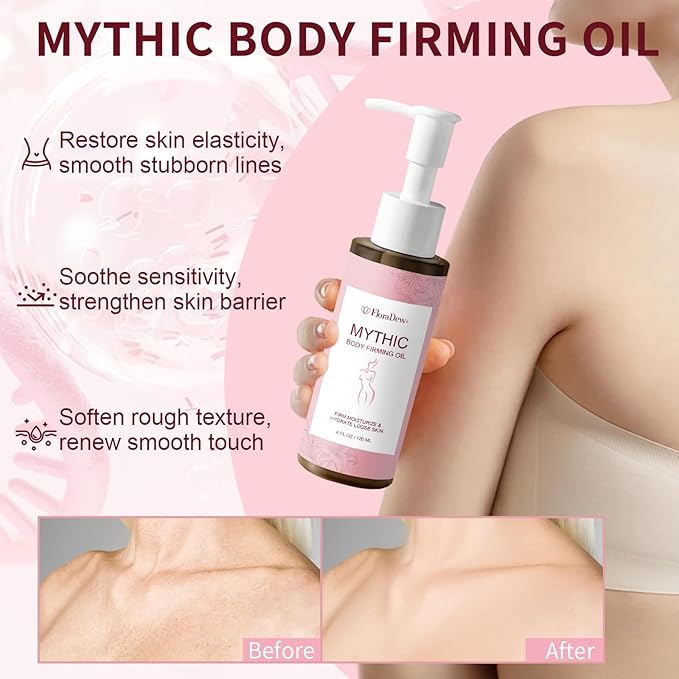 Mythic Body Oils for Women Skin Tightening Body Firming Oil Scented for Dry Skin After Shower - Hydrating Skin Care For Full Body With Natural Ingredients 4.23 FL OZ (Uncented)