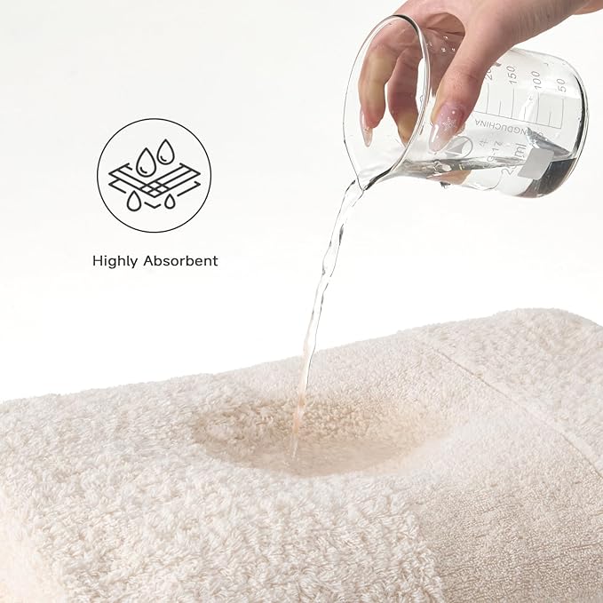 REDKISS Towels 2 Pack Luxury Extra Large Bath Towels Set 30 x 58 Inches – 100% Cotton, Ultra Soft Highly Absorbent & Quick Dry Towels for Bathroom, Gym, Hotel, Spa, Sand Beige
