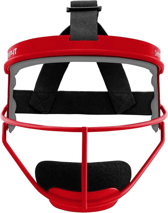 RIP-IT Original Defense Softball Face Mask, Lightweight, Protective Fielder's Softball Face Shield with Ponytail Strap & Soft Foam Padding