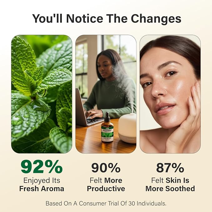 100% Pure Spearmint Oil - 4 Fl Oz Spearmint Essential Oil for Hair, Skin, Diffuser, Aromatherapy & DIY Soap Making Scent