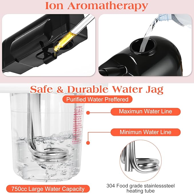 Professional Facial Steamer for Estheticians, Vaporizador Face Steamer with Timer Function, Hot Spray, Stand Facial Steamer on Wheels, Home & Salon SPA