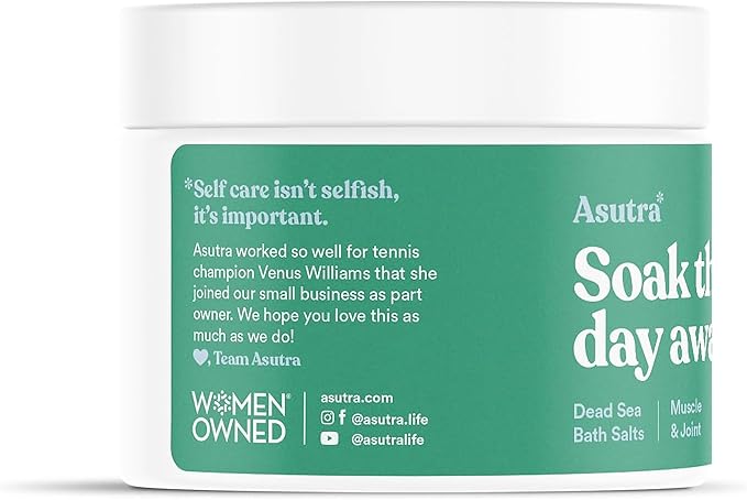 ASUTRA Dead Sea Bath Salts (Muscle & Joint), 16 oz - Soak in Rich & Vital Healing Minerals - Soften & Ease Sore Muscles with Eucalyptus, Peppermint, & Clary Sage Essential Oils
