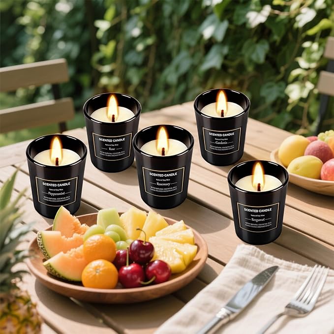 12 Pack Scented Black Candles Gift Set, Natural Soy Wax Aromatherapy Candles for Home, 12 Fragrances, Perfect for Stress Relief, Meditation, Bathroom, Bedroom, Birthday Gifts for Women & Men