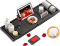Domax Bathtub Caddy Tray Expandable Bamboo Tub Tray for Luxury Bath with Book Holder and Free Soap Dish Black