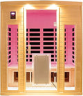 3 Person Infrared Sauna 0-5mG Ultra Low EMF Far Infrared Sauna for Home 2130W/20A Canadian Hemlock Indoor Sauna with Front Door Heating Panel, Chromotherapy Lights