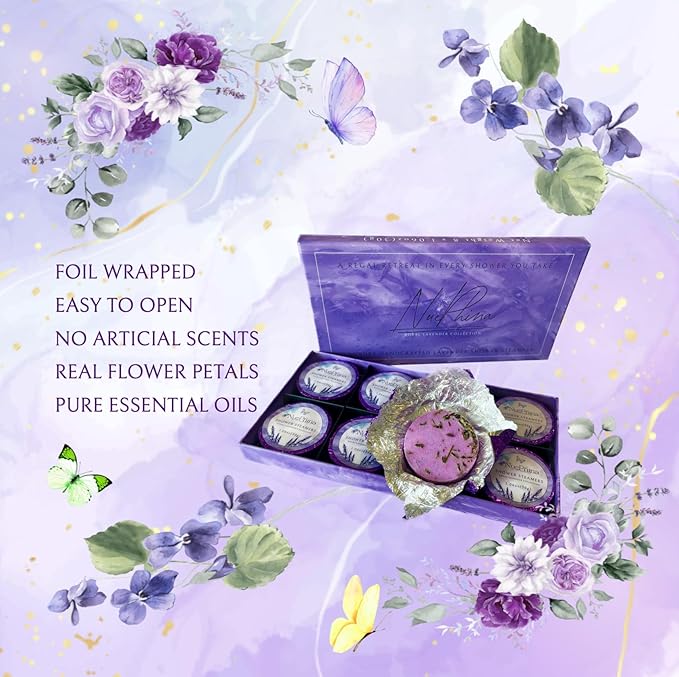Luxury Lavender Shower Steamers, The Premium Mother’s Day Gift. 100% Natural Ingredients with Pure Essential Oils. Enjoy a Calming, Relaxing and Long-Lasting Aromatherapy Spa-Like Experience at Home.