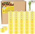 Fclayvts 8-Hour 100 Pack Citronella Tealight Candles, Outdoor and Indoor Summer Scented Candle,Natural Soy Wax Candle for Home Patio Garden Yard Balcony,BBQ Birthday Emergency