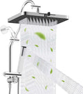 Hibbent Upgraded cUPC Certified 13'' Shower Head Combo, High Pressure 5-spray Rainfall Showerhead, Stainless Steel 4 Modes Handheld Spray, All Metal 4-way Diverter Arm, 71'' Hose & Holder, Chrome