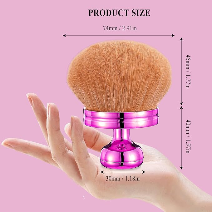 Extra Large Body Makeup Brush for Self Tanner,Kabuki Brush - Soft Synthetic Bristles for Even Blend & No Streaks,Back/Leg/Face Applicator for Bronzer & Sunscreen (Rose Red)