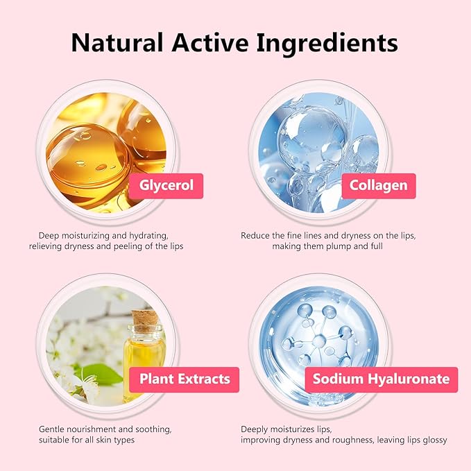 Adofect Moisturizing & Hydrating lip Masks Set 30 PCS, Collagen Crystal Lip Patches for Dark Lips, Smooth Lip Lines, Reduce Wrinkles & Dryness, Lip Care for Galentines Day Party Favors