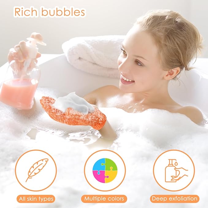 FoldTier 100 Pcs Exfoliating Gloves Bulk for Shower Body Double Sided Gloves Exfoliating Bath Mitt with Hanging Loop Bath for Women Men Bathing Skin Scrubber Accessories Beauty Spa (Multicolor)