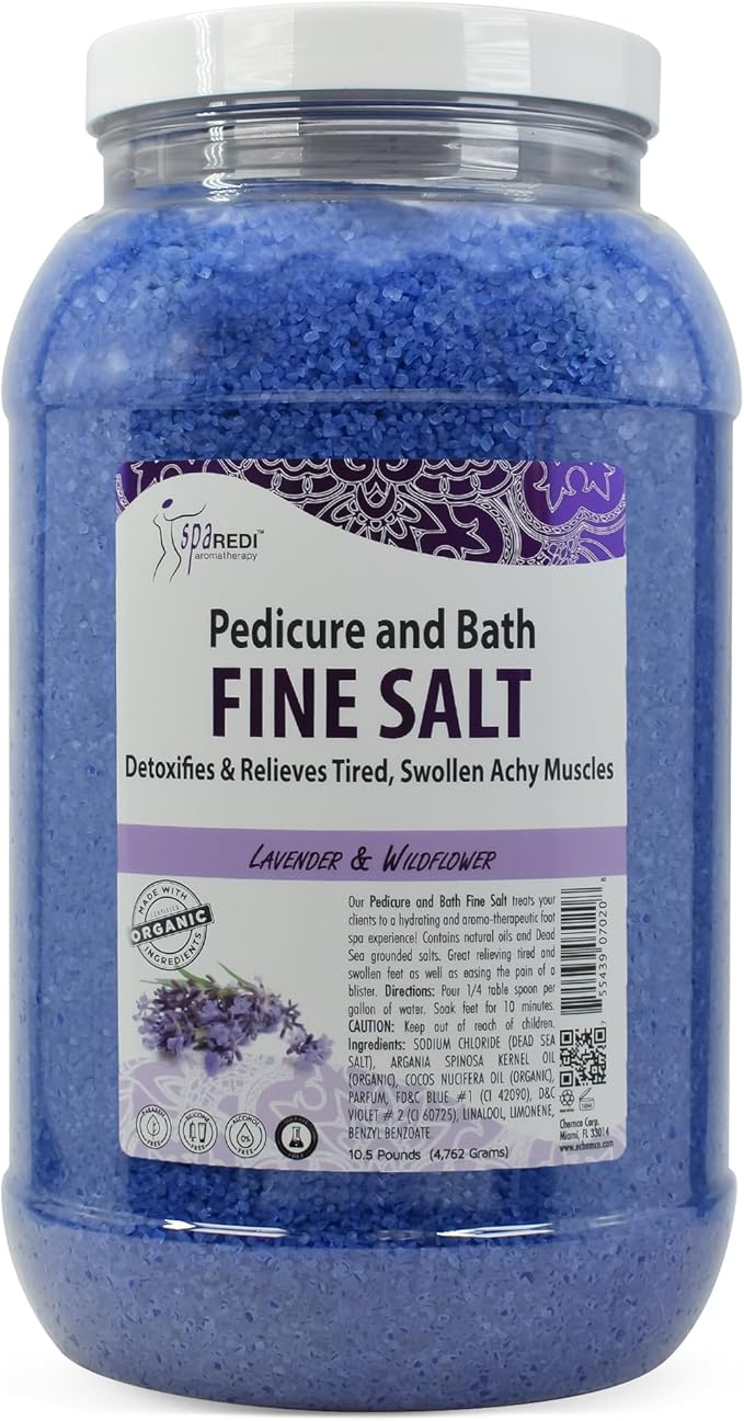 SPA REDI Foot Soak for Pedicure Preparation & Therapeutic Foot Treatment | Pure Mineral Power for Superior Detoxification & Deep Skin Nourishment | Luxurious Spa-Level Calm & Rejuvenation 128 Oz