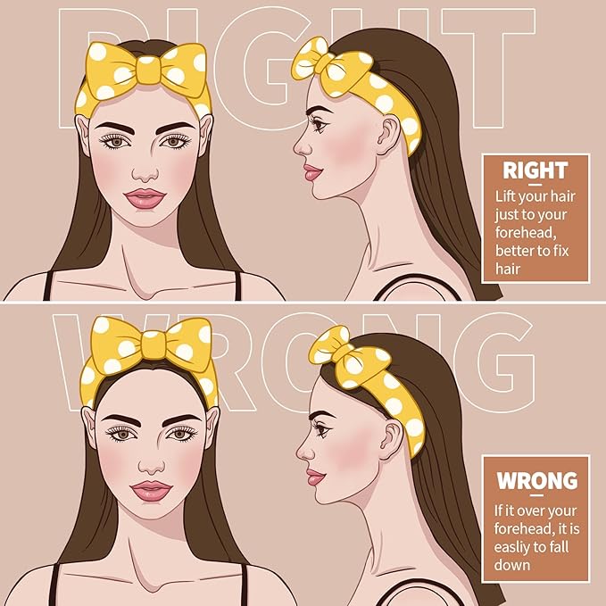 Teenitor 5pcs Makeup Headband with Removable Bow, Spa Headband for Washing Face for Teen Girls Women, Gifts Basket for Teens Girls Party, Skin Care Hairband