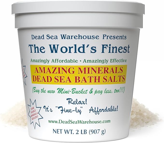 Dead Sea Warehouse – 100% Dead Sea Mineral Bath Salts – Great for Soothing Muscles Aches, Relaxation, Alleviate Skin Issues - Unscented - 2lbs (Pack of 1)