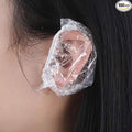 100PCS Ear Protector Caps Disposable Elastic Clear Shower Water Ear Covers Large For Hair Dye, Shower, Bathing, Spa Home Use Hotel and Hair Salon