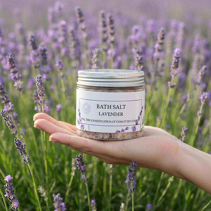 Himalayan Bath Salt with Lavender Petals, Essential Oil & Epsom Salt– 170 Grams, Detox & Wellness