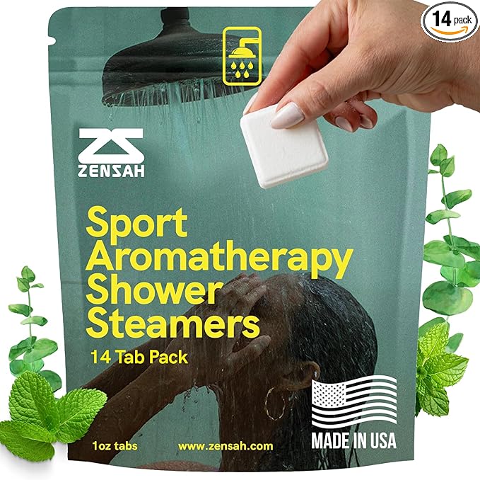 Zensah Sport Shower Steamers - Relaxing Aromatherapy, USA Made with Natural Eucalyptus Essential Oil, Travel Friendly, Self Care, Colds, Mother’s Day Gifts for Runners and Muscle Recovery
