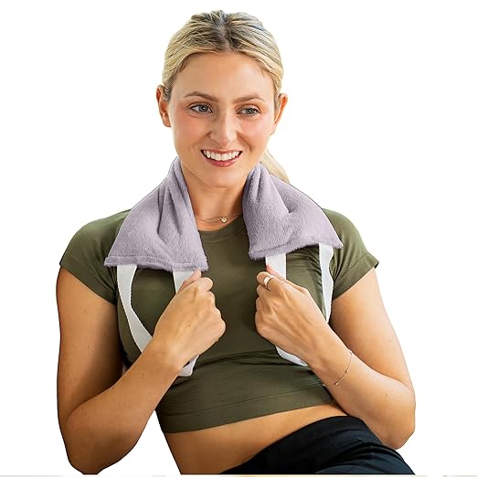 Bed Buddy Hot and Cold Neck Wrap, Grey - Microwavable Heating Pad & Cold Pack for Neck, Sore Muscles - Moist Heat Therapy Wrap