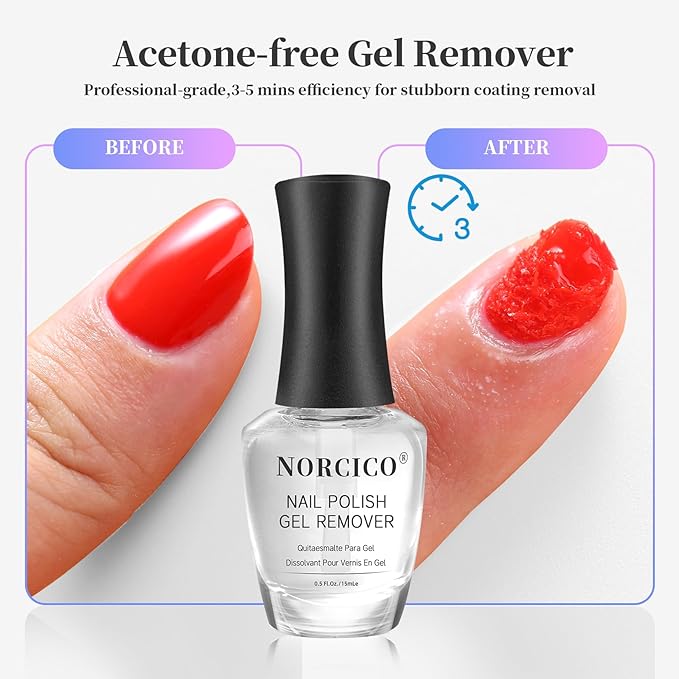Gel Polish Remover, Cuticle Oil for Nails (10ml) & Pro-Tools, Fast-Acting Gel Nail Remover (15ml) Works in 2-5 Mins, No Soak for Salon-Quality At-Home Manicure, Gentle Formula with Moisturizing Care