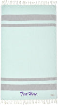 Personalized Embroidered Beach Towel | Throw Blanket, Easy Carry, Sand Free, Highly Absorbent, Quick Dry, Turkish Towels for Camping Bath Sauna Beach Gym Pool Yoga SPA by Lahammam, Design, Aqua