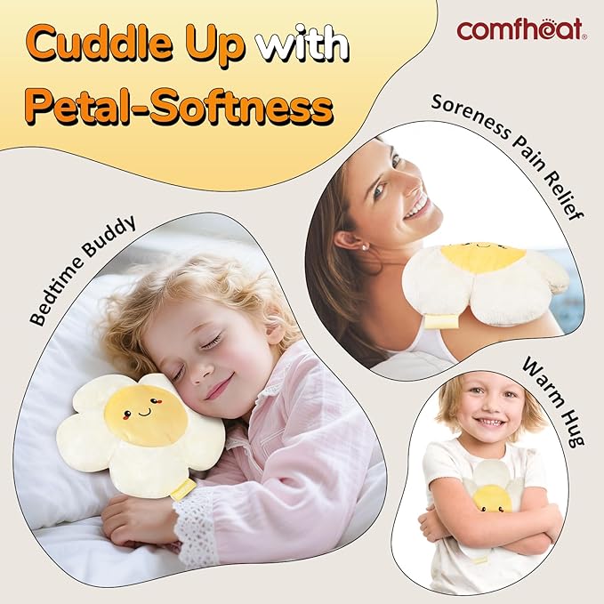 Microwave Heating Pad for Pain Relief, Moist Heat Pack Hot Compress for Period Cramps Pain, Shoulder, Muscles, Plush Heating Pad Microwavable for Girl Women Kids, with Washable Cover