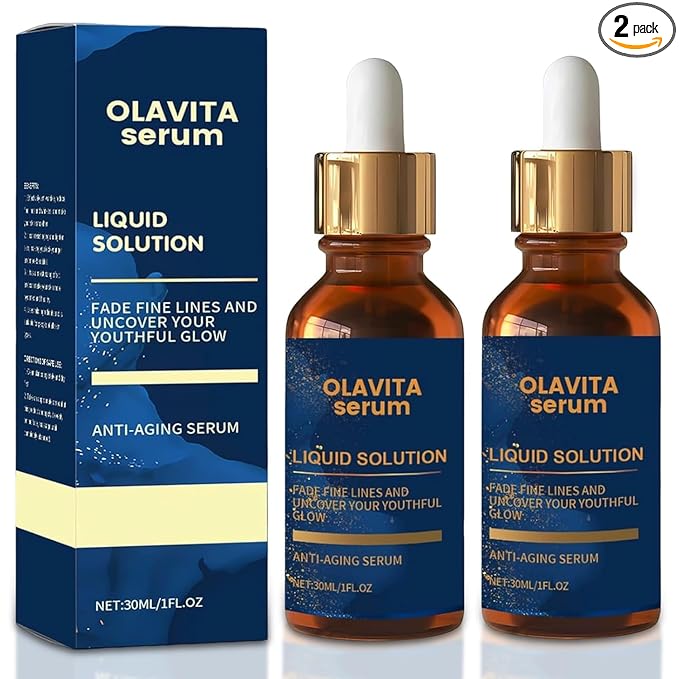 Olavita Serum, Olavita Liquid Solution Anti Aging Serum, Vitamin C & E Serum, Promotes Skin Collagen Production, smoothes wrinkles and fine lines (2PCS)