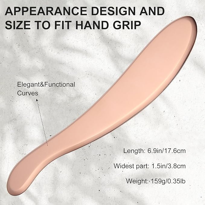 MagEnergy Gua Sha Tool Pure Copper Scraping Back Massager Guasha Board for Neck and Body Special Gifts for Grandparents Parents Friends