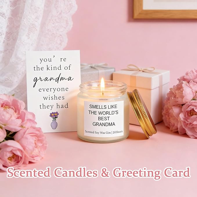 Mothers Day Birthday Gifts Basket for Grandma, New Grandma Gifts for Mothers Day, Grandmas Gift for Birthday, Grandmother Gift from Granddaughter Grandson Grandchildren Grandkids, Grandmas Presents